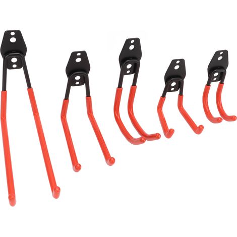 Lot de 5 crochets doubles robustes (40 kg) pour rangement dans garage, ... (1/5)