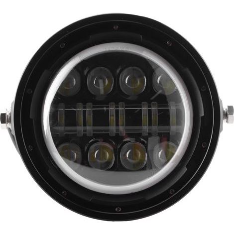 Phare avant LED rétro 7 pouces, feux de route/croisement, feu de jour, universel pour moto (1/3)