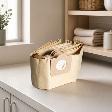 5er-Pack Kärcher WD3 Staubsaugerbeutel – 2-lagig, Papier – Kompatibel mit WD3, WD 3 Premium, WD3200, WD3500P, A2204, A2534, SE4001 (1/5)