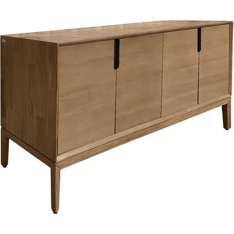 Buffet en bois d'acacia avec poignées en métal noir - KASSIA (1/5)