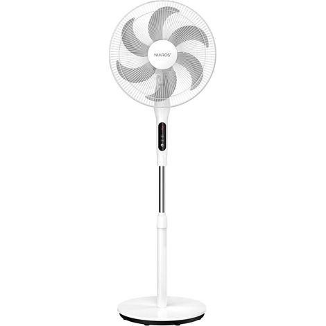 Ventilateur sur pied réglable "Sortino" avec télécommande (moteur 65W AC 230V) Ø43x125cm couleur blanc