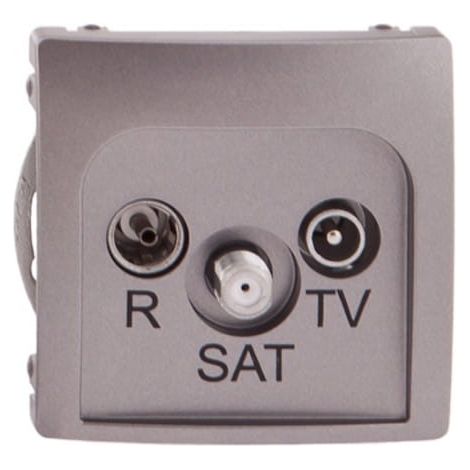 Presa per antenna terminale Simon Basic RD/TV/SAT, in acciaio inossidabile, bmzar-SAT1.3/1.01/21