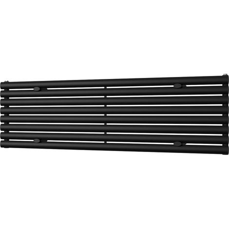 Omeara Axis - Black Horizontal Radiator H464mm x W1600mm Single Panel (1/3)