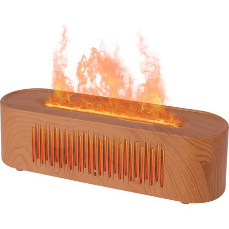 Diffuseur aromes effet flamme humidificateur pour huiles essentielles 260ml marron (1/5)
