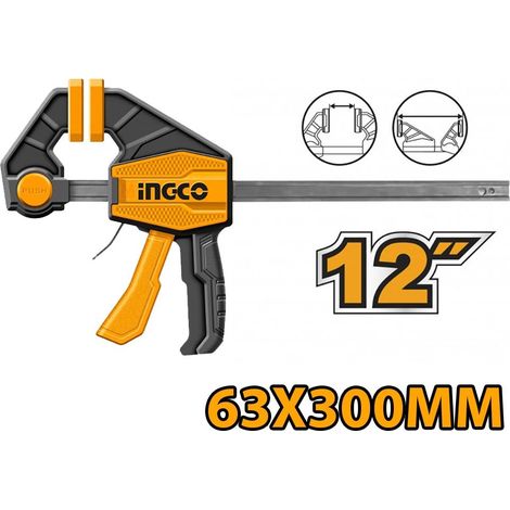 Morsetto Sgancio Rapido INGCO Strettoio a Sgancio Rapido 63x300 mm per Falegname (1/4)