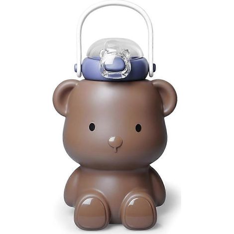 Gourde en forme d'ours, 473 ml. Gourde en acier inoxydable étanche, mignonne et kawaii, avec un adorable ourson en peluche. (1/4)