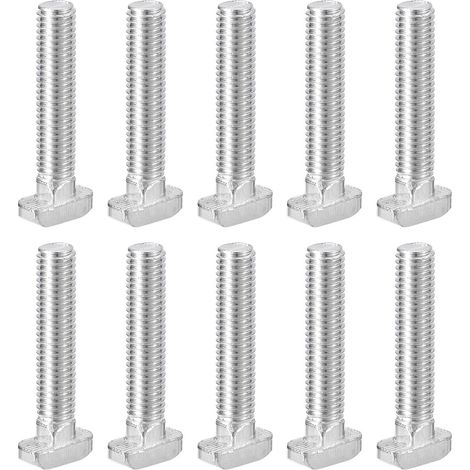 Lot de 10 vis à tête de marteau pour profil d'extrusion en aluminium M8 x 45 mm (1/5)