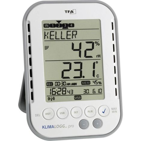 [NEUWERTIG] B-Ware TFA 30.3039.IT Luftfeuchtemessgerät Hygrometer mit Datenlogger USB Schnittstelle (1/2)
