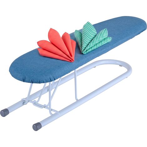 Relaxdays asse per maniche, camicie e polsini, 52 x 12,5 cm, rivestimento in cotone, pieghevole, blu/bianco (1/5)