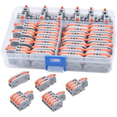 62 Pièces Electrical connector kit with lever, Connecteur électrique Compact Avec Levier de Fonctionnement, Peut être Librement Combiné (1/5)