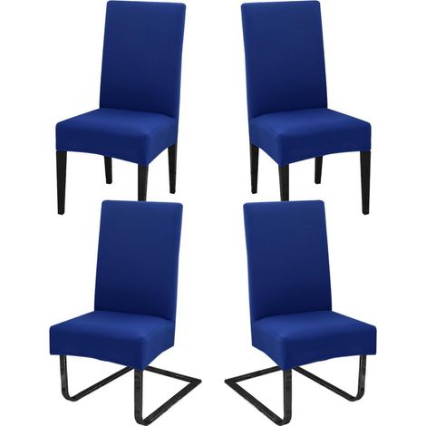 Stuhlhussen 4er Set, Stretchbezüge für Schwingstühle, Blau (1/5)