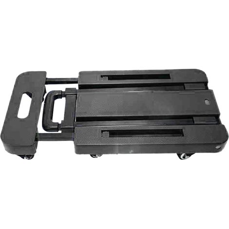 Faltbarer Handwagen, 10 cm ausziehbare Basis, 6 leise Gummiräder, robuste Kugellager, rutschfest, faltbarer Gepäckwagen, Schwarz (1/5)
