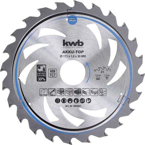 kwb LER-PO 100KA-FI 585554 Lame de scie circulaire au carbure 173 x 30 x 1.2 mm Nombre de dents: 24 1 pc(s) (1/3)