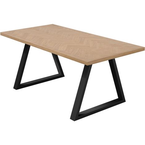Hyde Dining Table - Wood Variant/Metal - L90 x W180 x H76.5 cm - Natural/Black - Full Assembly Required
