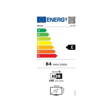 Téléviseur Hisense 65U7SE 65 pouces 4K UHD Mini LED QLED Smart TV VIDAA 144 Hz Dolby Atmos Noir (1/2)