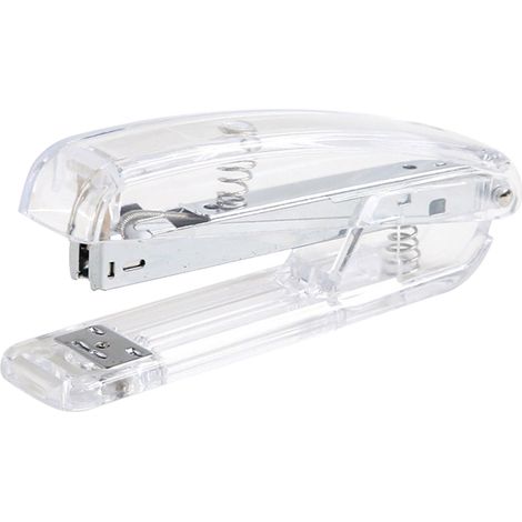 Agrafeuse Design Minimaliste pour Bureau - Prise en Main Ergonomique, Mécanisme à Ressort Efficace, Transparente et Pratique (1/5)