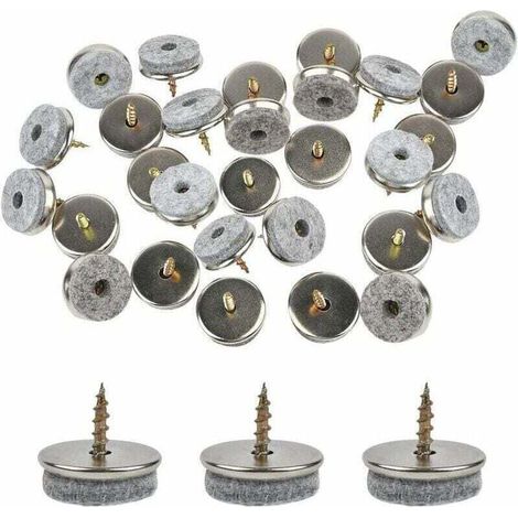 30 Pack Patin De Chaise, 18mm Diameter Patin Chaise. Patin Meuble Ave Feutres épai De 5mm Sont Une Protection Idéale Du Pied De Chaise, Avec Une Installation Facile Par Vis (1/4)