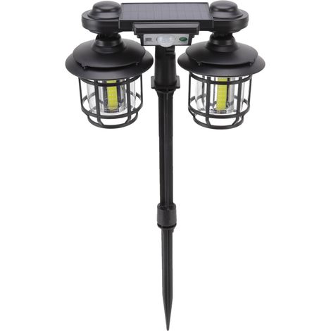 Solar-Außenleuchte mit 192 COB-LEDs, Bewegungssensor, 3 Modi, wasserdicht, 2-flammige Solar-Wandleuchte mit Fernbedienung für Garten und Veranda (1/5)
