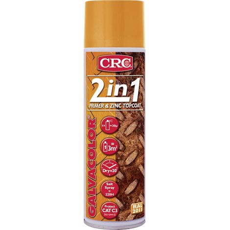 Antirouille et corrosion CRC GALVACOLOR 2011 Orange Bidon 500 ml ( Prix pour 1 )
