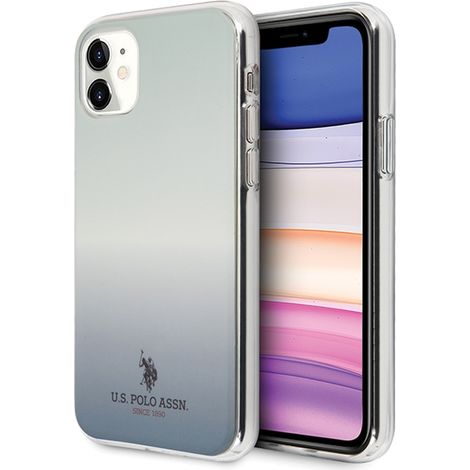 Coque iPhone 11 US Polo à motif dégradé bleu (1/5)