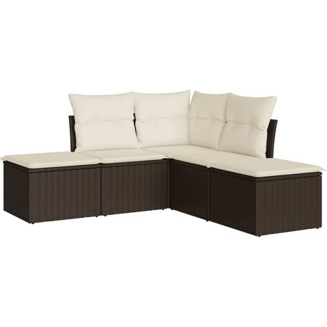 Maison Exclusive - Set comedor de jardín 5 piezas y cojines ratán (1/3)