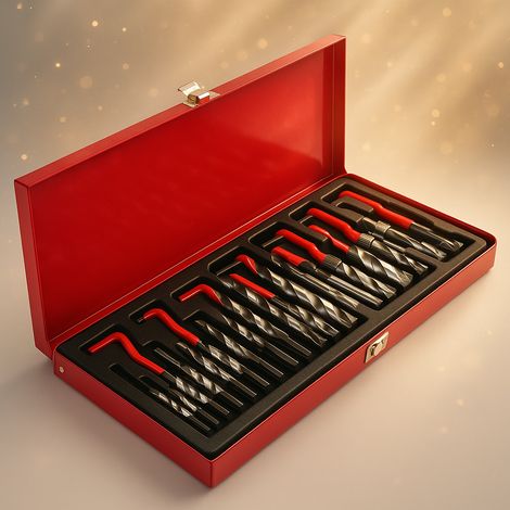Kit de reparación de roscas de 131 piezas, herramientas de precisión Kraft&Dele (1/5)