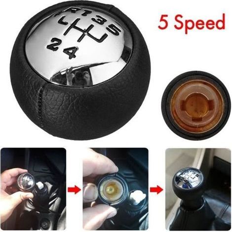 T4W Pommeau de Vitesse 5-Vitesses Pour Citroen C3 C4 Picasso Peugeot 307 3008 407 (1/4)