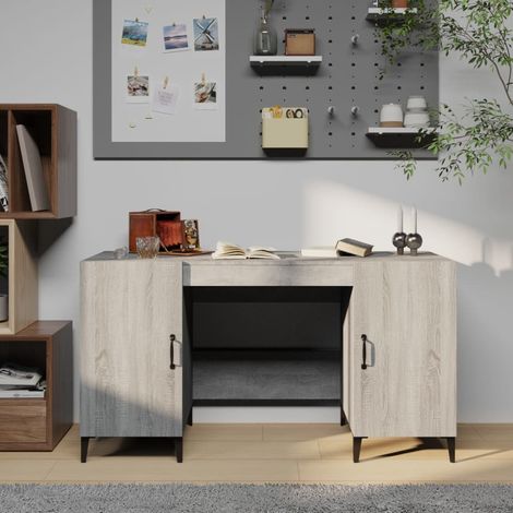 Schreibtisch Grau Sonoma 140x50x75 cm Holzwerkstoff