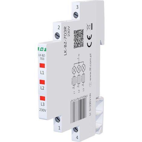 Lámpara indicadora de encendido con protección LK-BZ-703R 1/3S 3X230V 3xLED C (1/2)