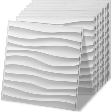 Art3d – Lot de 20 panneaux muraux décoratifs 3D, décoration murale intérieure en PVC (19 pieds carrés), 11,8" x 11,8", Blanc(A)