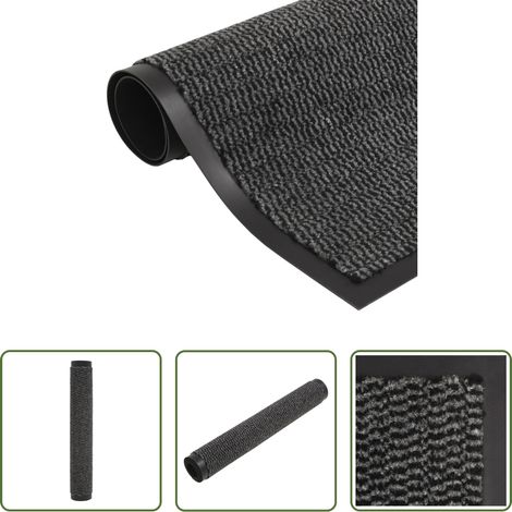 vidaXL Paillasson en polypropylène - Paillasson touffeté 60x180 cm Anthracite (1/5)
