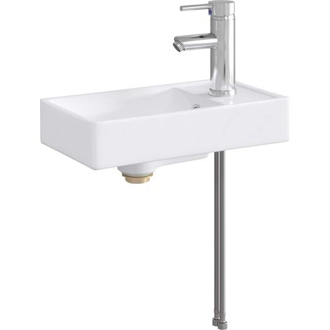 vidaXL Bathroom Wash Basin Chrome 40.5 x 22.5 x 11.5 cm Metal
