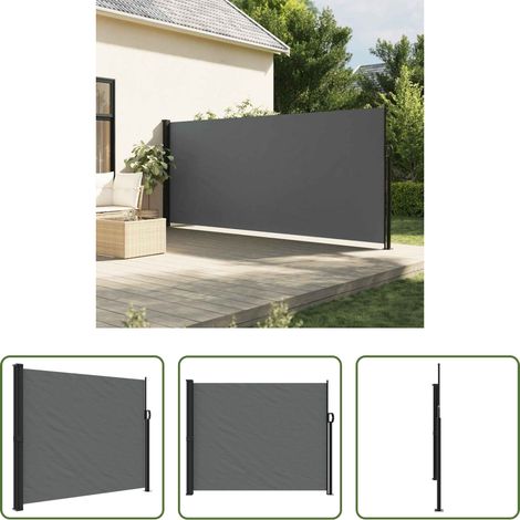 Balkonmarkise - Seitenmarkise Ausziehbar Anthrazit 160x500 cm (1/5)
