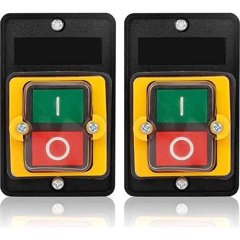 2pcs 10A 380V Electric Water Push Button Switch ON/OFF for Cutting Machine,  Bench Drilling Machine,  Textile Machines (1/5)