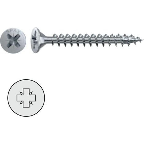 tornillo rosca madera cabeza plana pozidriv spax wirox a3j largo 50nm diámetro 3.5mm (caja 500)