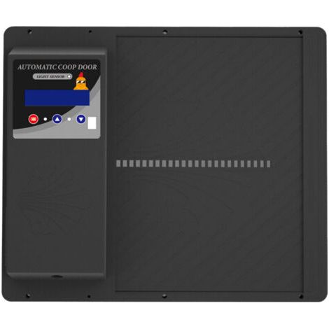 Automatic Chicken Coop Door with Battery, Programmable, Waterproof LED Display, Aluminum Automatic Chicken Coop Door with Timer, Anti-Pinch Function, Black