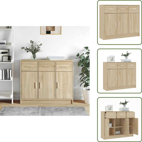 Aparador de almacenamiento - vidaXL Aparador de madera de ingeniería color roble Sonoma 91x28x75 cm - Aparador decorativo