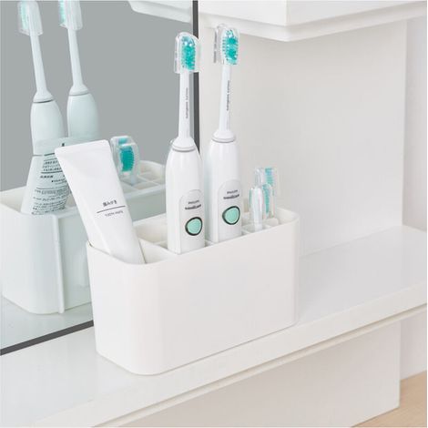 Support de brosse à dents électrique Kit de lavage de dentifrice Organisateur d'étagère - Blanc, 1799cm, 1pc