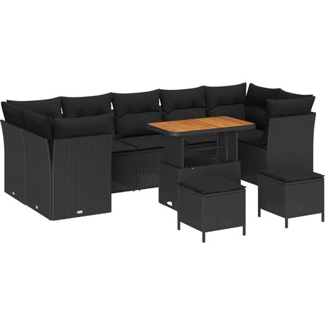 Maison Exclusive - Garten-Sofa-Set mit Kissen mit Speicher 10 pcs