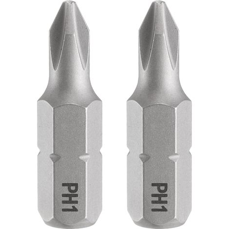 2pcs PH1 Embout de Tournevis Cruciforme 1/4" Tige Hexagonale 25mm/1" Longueur Magnétique Tête Cruciforme Acier S2 Embout de Tournevis (1/5)