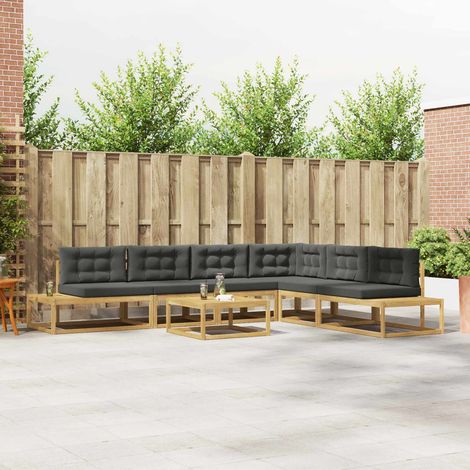 vidaXL Outdoor-Sofagarnitur mit Kissen Weiß 79 x 79 x 37 cm Polyester (1/5)