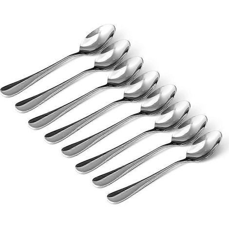 Cuillère à café en acier inoxydable 8 pièces, accessoires pour boisson et pâtisserie (1/4)