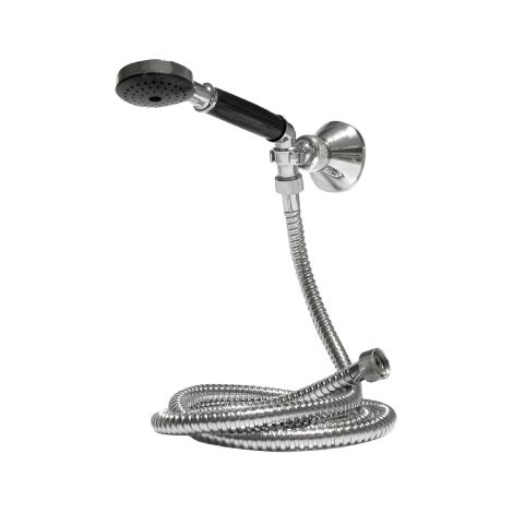 Douche duplex compose'e d'une douchette flexible de 1,50 m et d'un support chrome' pour baignoire et accessoires de douche