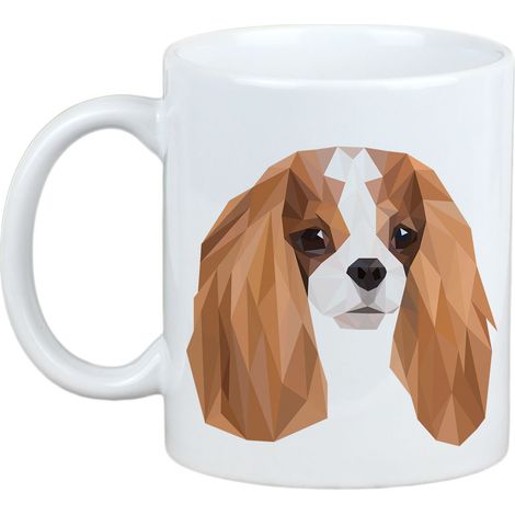 Cavalier King Charles Spaniel - tazza con foto e scritta cane geometrico Art-Dog (1/5)
