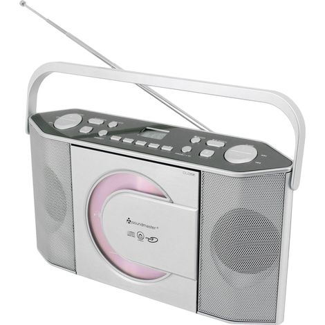 Radio CD FM argent – Lecteur CD vertical avec 30 présélections – Radio stéréo FM/PLL – Prise casque 3.5 mm – Soundmaster (1/5)