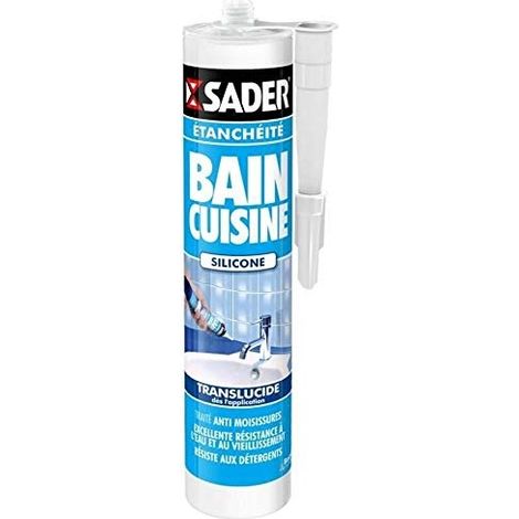 Masilla de silicona para baños y cocina 280ml incolora - Sader