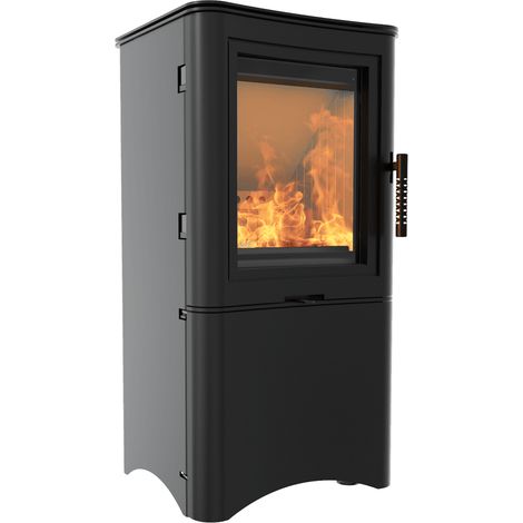Kaminofen aus Stahl KRATKI K5 Ø 150 7 kW regal für holz mit Tür (1/5)