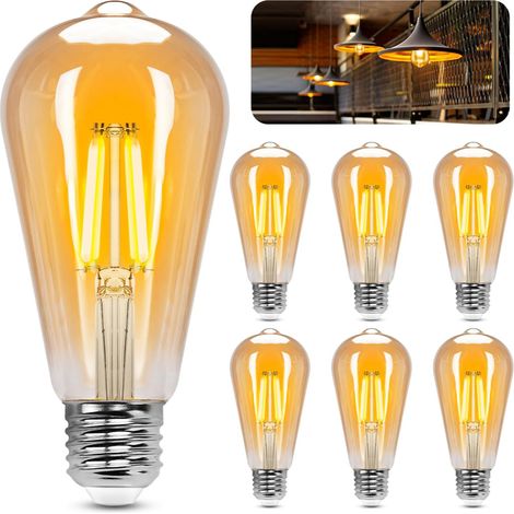 Ampoules LED E27 ST64 Vintage 4W Lumière Chaude (Pack de 6 unités)