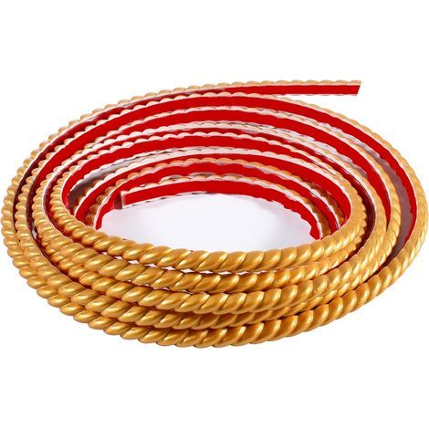 5M Bande Décorative Adhésive PVC, Bordure de Papier Peint Carrelage, Décoration pour Cadre de Miroir(10mm, Doré) (1/5)