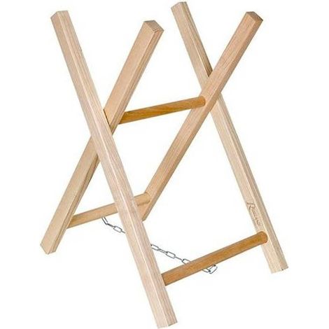 Chevalet Porte Bûche en Bois 2 Branches - 2,5 kg - Pratique et Résistant - Rangement Optimal - D-Work (1/2)